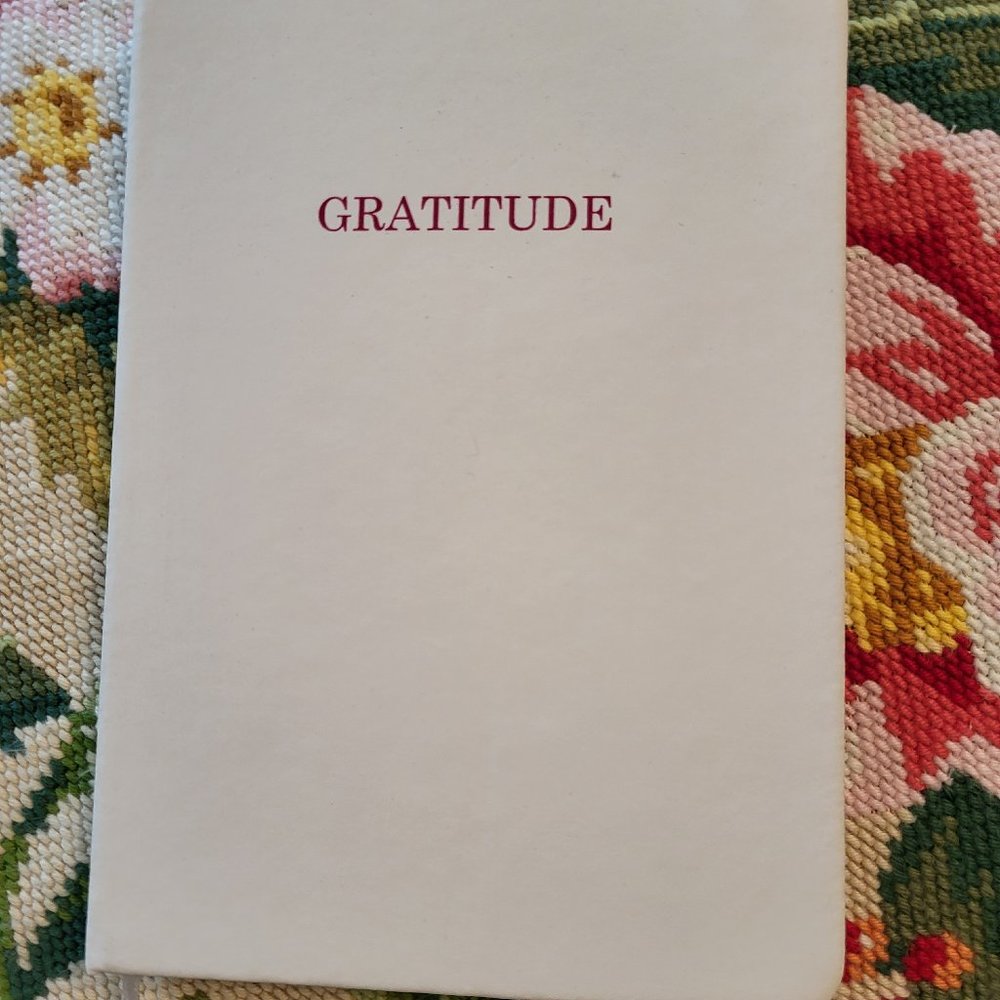 Gratitude Journal White, Pink word Gratitude, Lined, Ribbon, Self Closure Band